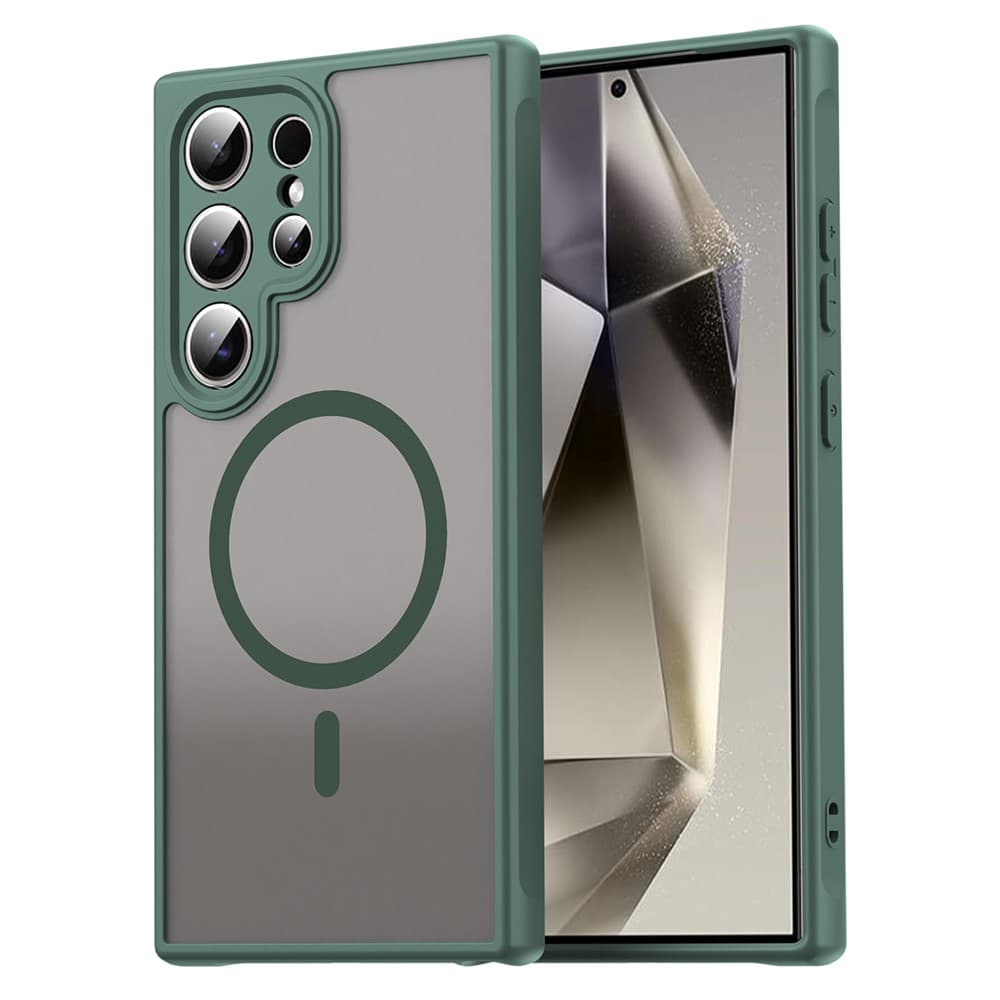 Husa MagFrost Pro » Samsung Galaxy S24 Ultra - Matte MagSafe, Frosted, frame Deep Green 1