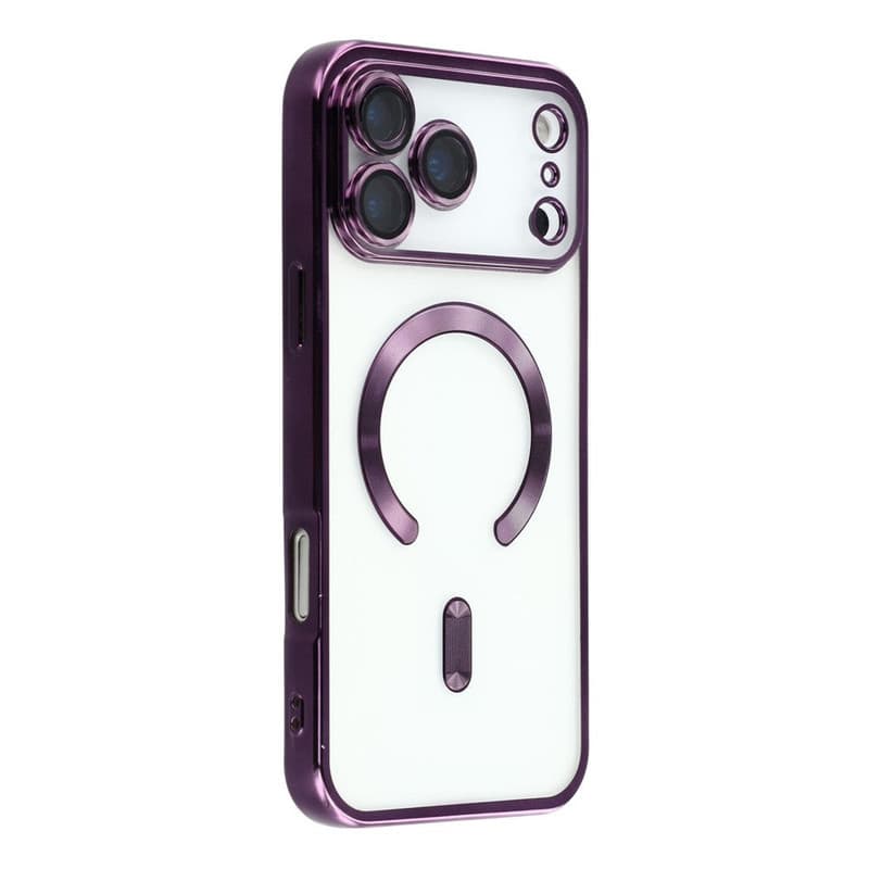 Husa Plating Luxury » iPhone 17 Pro Max, cu MagSafe, ElectroEdge, Purple, Clear 1