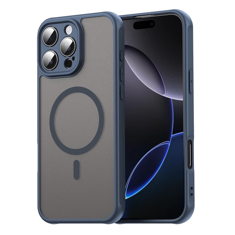 Husa MagFrost Pro » iPhone 14 Pro Max - Matte MagSafe, Frosted, frame Navy Blue 1