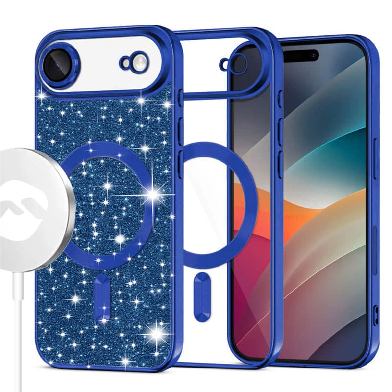 Husa MagSparks » iPhone 17 Air, Glitter, Dual Layer, Lens Cover, Deep Blue 1