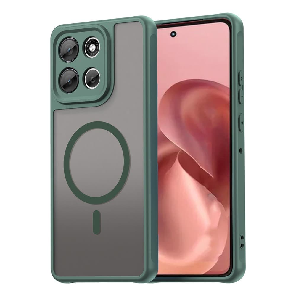 Husa MagFrost Pro » Motorola Moto G06, Matte MagSafe, Frosted frame, Green 1