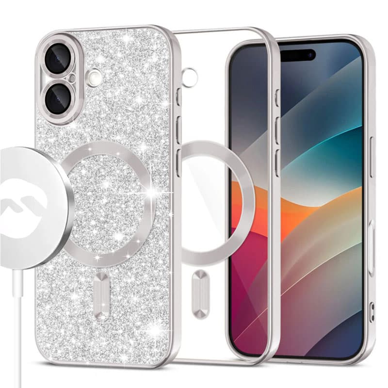 Husa MagSparks » iPhone 17, Glitter, Dual Layer, Lens Cover, Sliver 1
