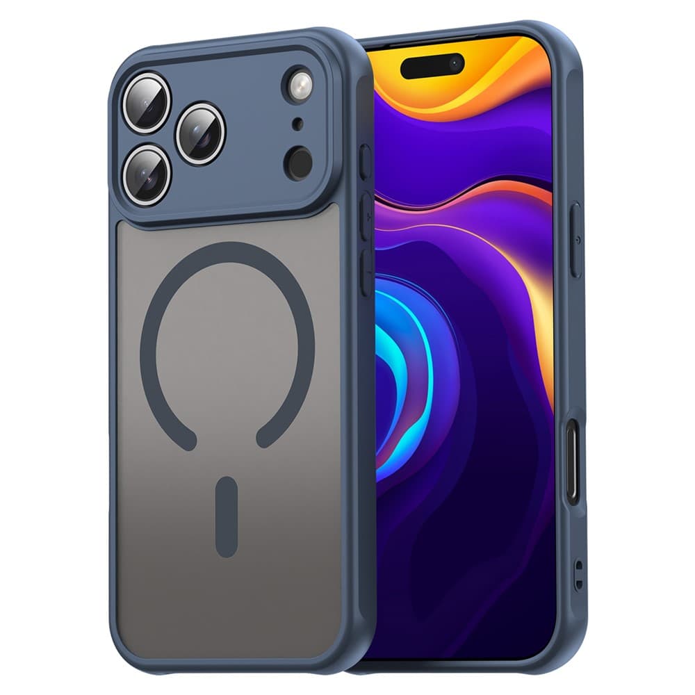 Husa MagFrost Pro » iPhone 17 Pro - Matte MagSafe, Frosted, frame Navy Blue 1