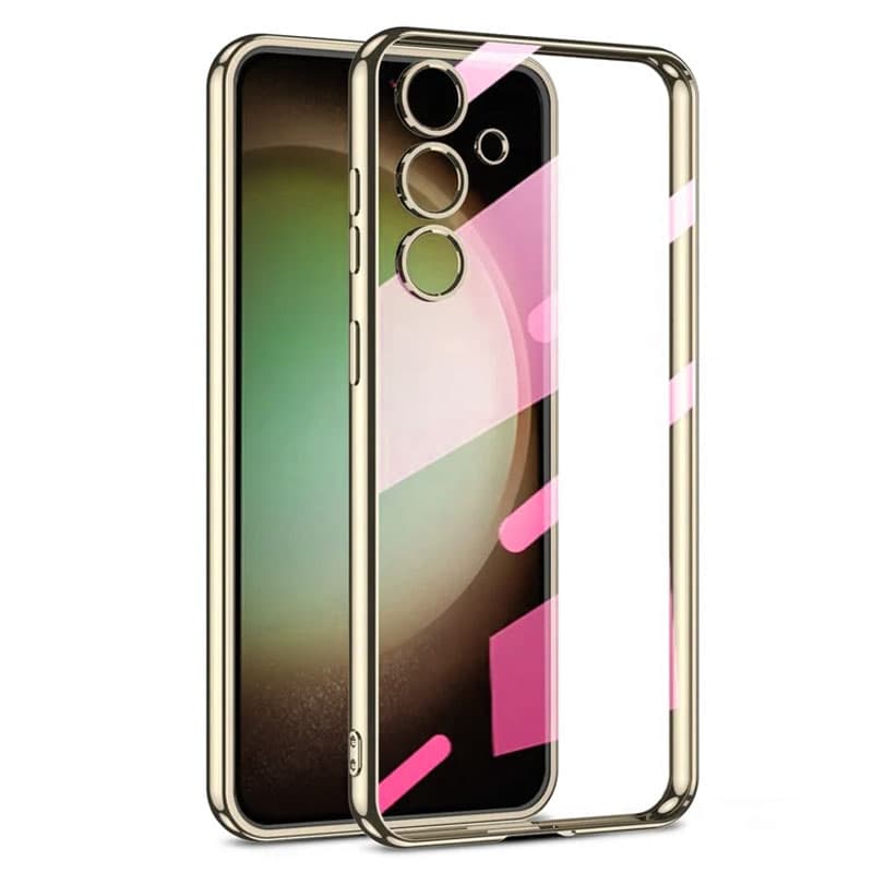 Husa Plating » Samsung S22 Ultra - silicon Slim, Clear, Gold