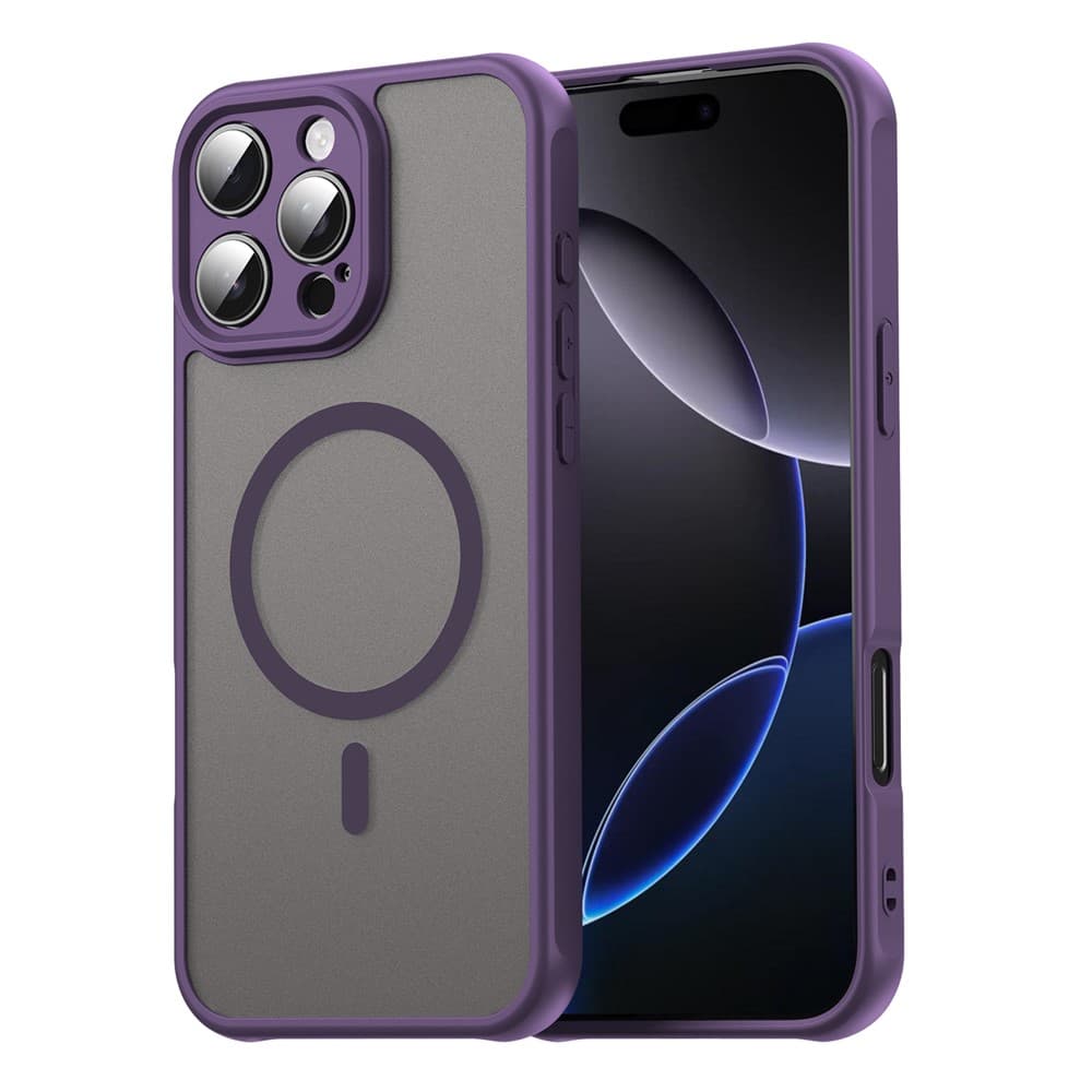 Husa MagFrost Pro » iPhone 14 Pro Max - Matte MagSafe, Frosted, frame Purple 1