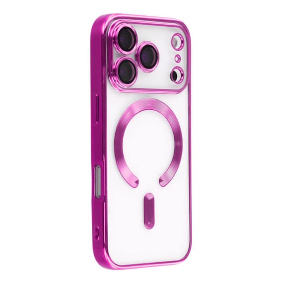Husa Plating Luxury » iPhone 17 Pro, cu MagSafe, ElectroEdge, Pink, Clear 1