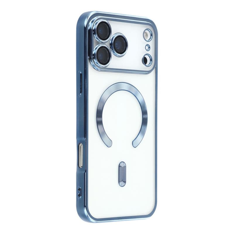 Husa Plating Luxury » iPhone 17 Pro Max, cu MagSafe, ElectroEdge, Sky Blue, Clear 1