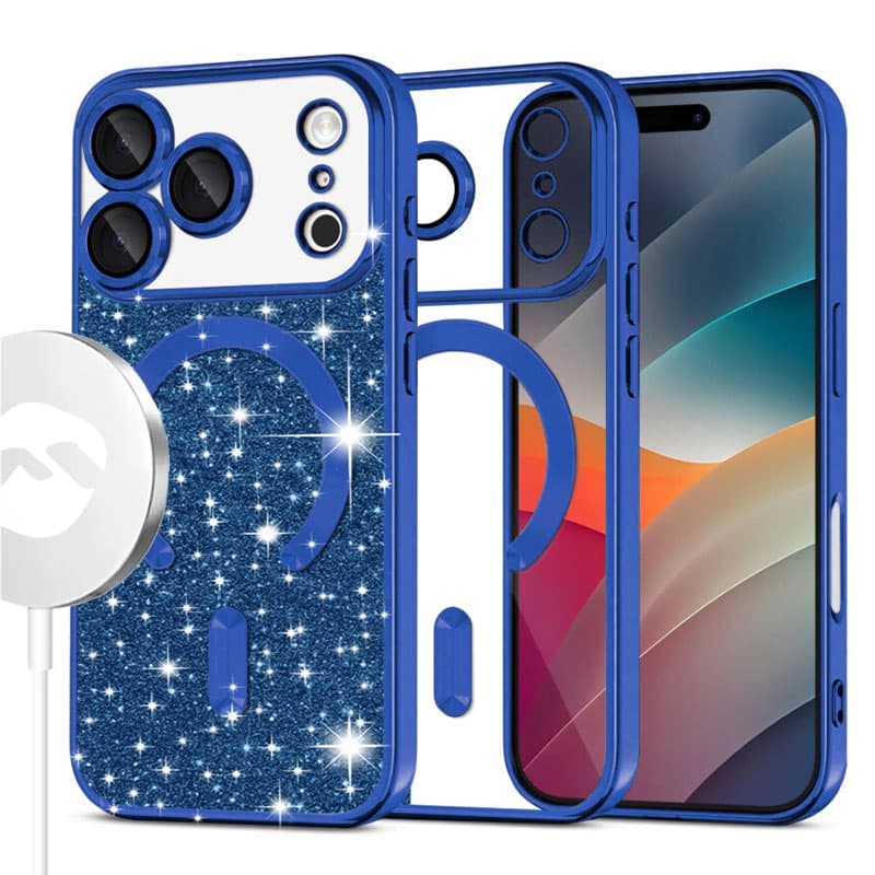Husa MagSparks » iPhone 17 Pro, Glitter, Dual Layer, Lens Cover, Deep Blue 1