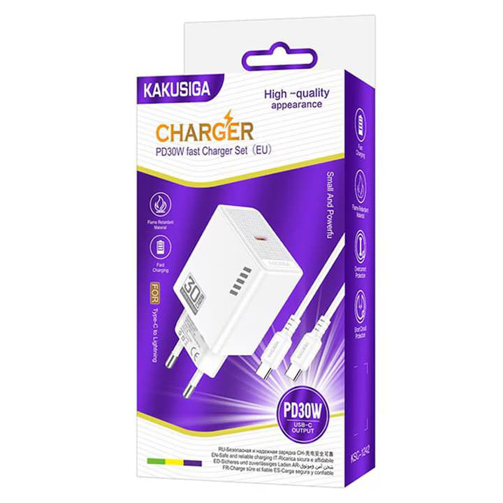 Kaku (KSC-1224) - Incarcator Retea, PD20W, 1xUSB-C, SmartCharge, White 1