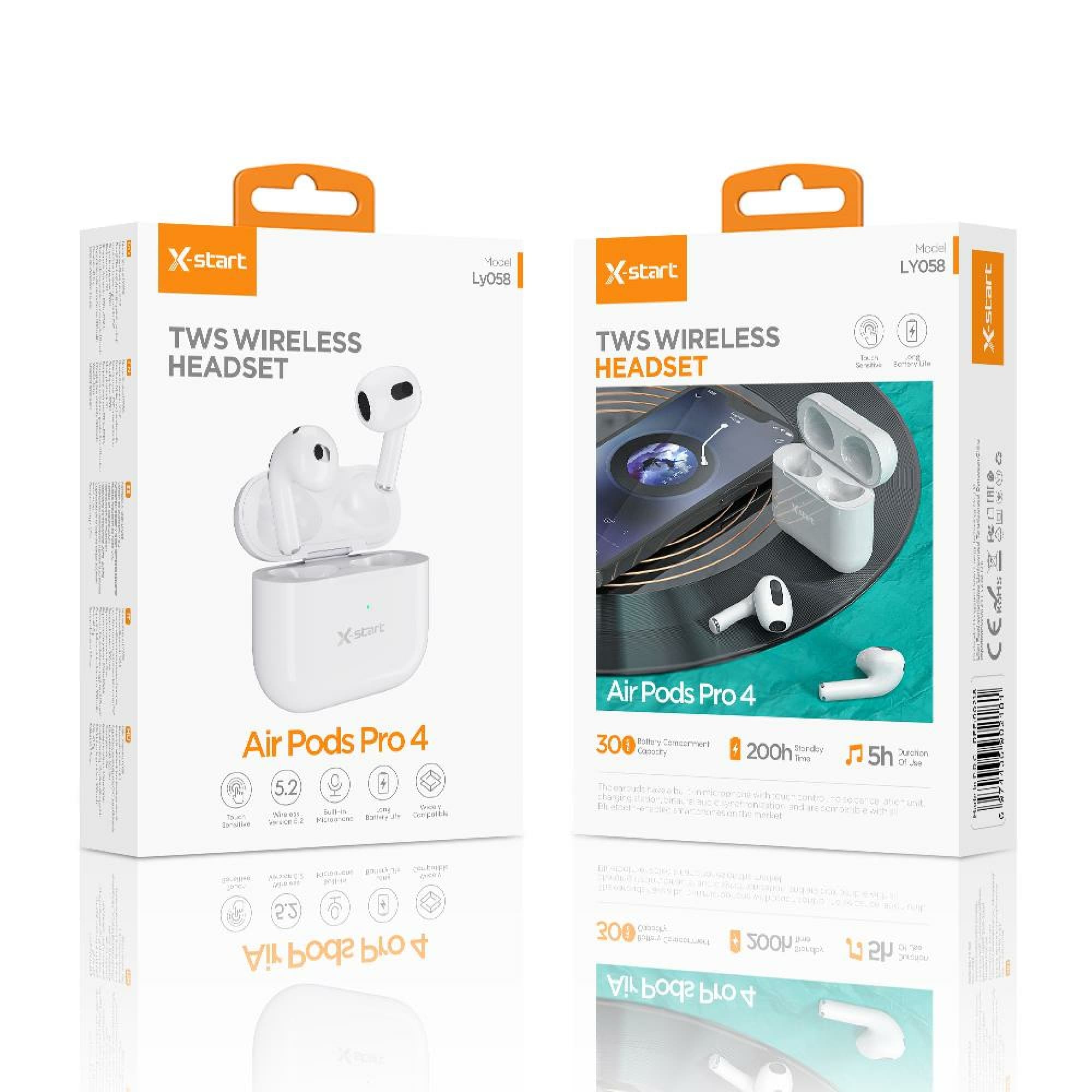 X-Start (LY058) - Casti Wireless, In-Ear, 200h StandBy, 250mAh, NC, PopUp, White 1