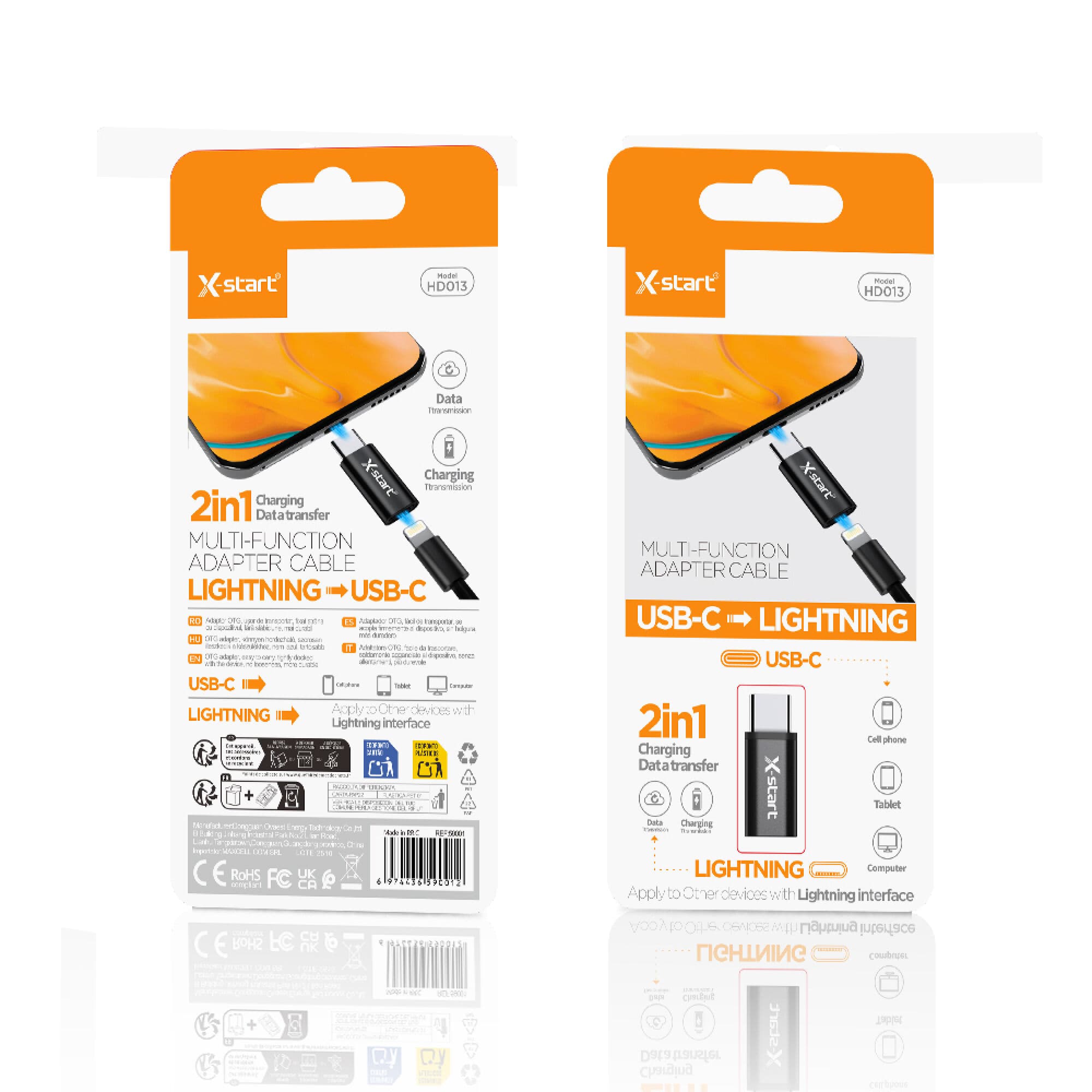 X-Start (HD013) - Adaptor OTG Transfer, USB-C la Lightning, Black 1