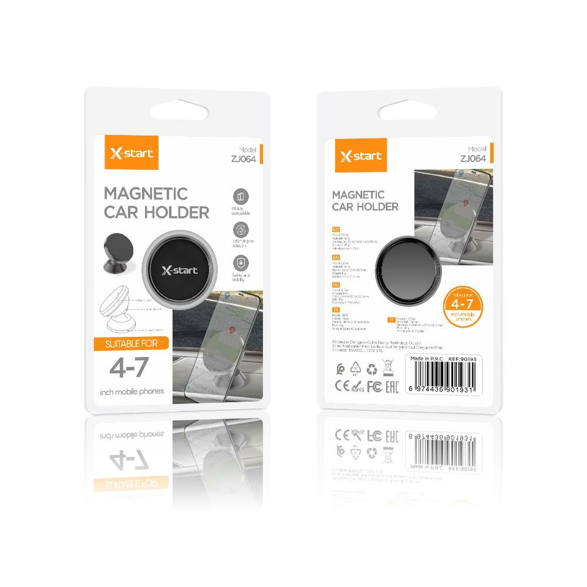 X-Start (ZJ064) - Suport Auto, montaj Bord/Parbriz, 360°, flexibil, Gold 1