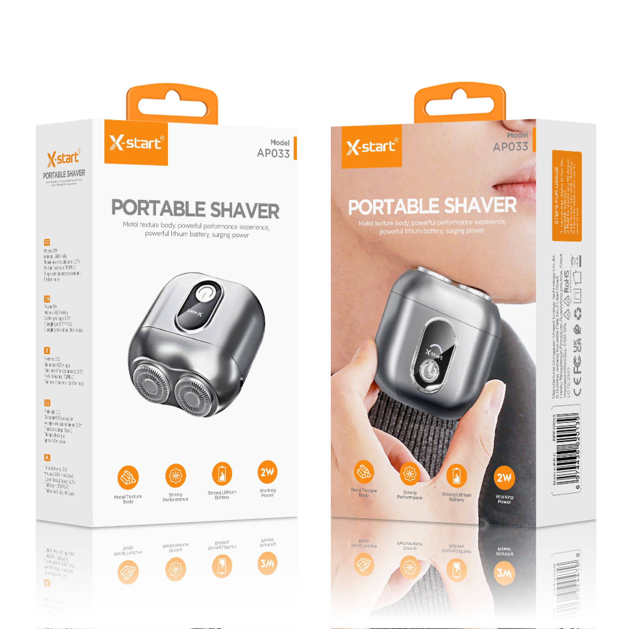 X-Start (AP033) - Aparat de barbierit, Mini Sharer, 2w, Compact, Silver 1