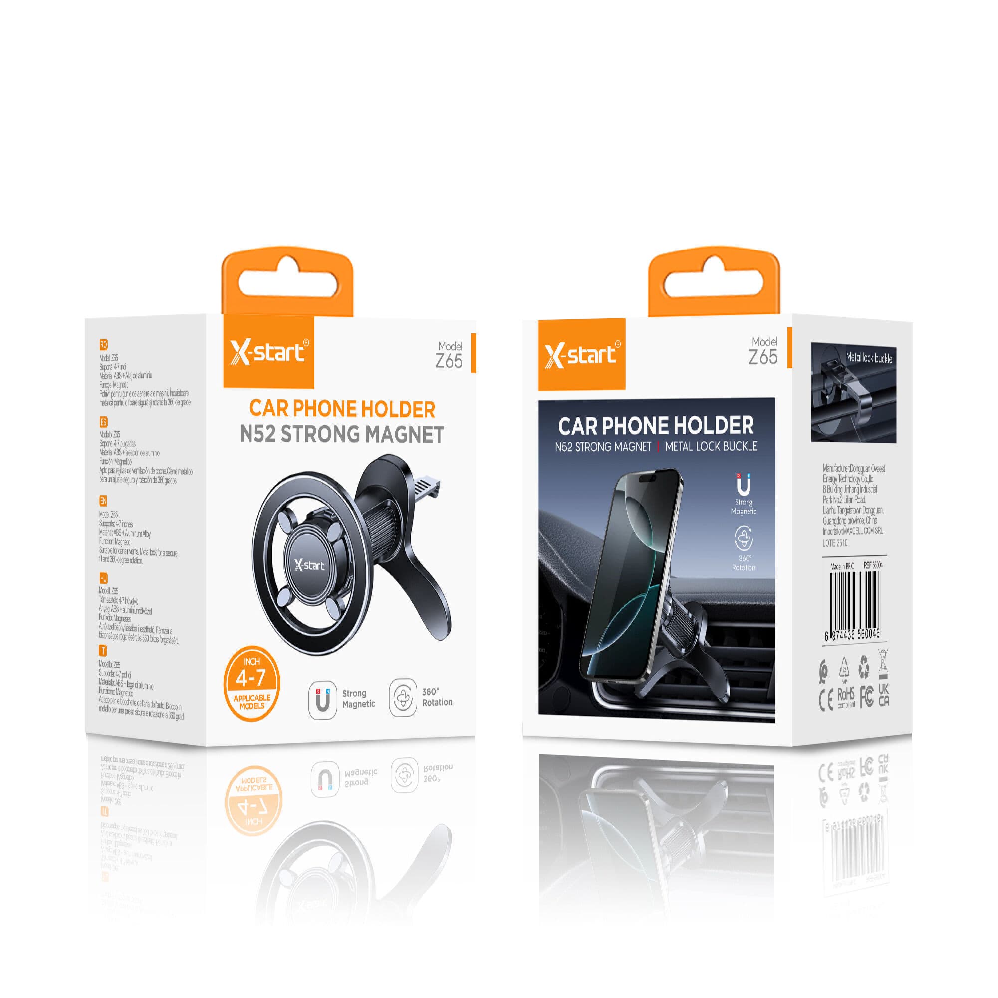 X-Start (Z65) - Suport Auto, Magnetic, montaj Ventilatie, MagRing, MultiAngle, Black 1
