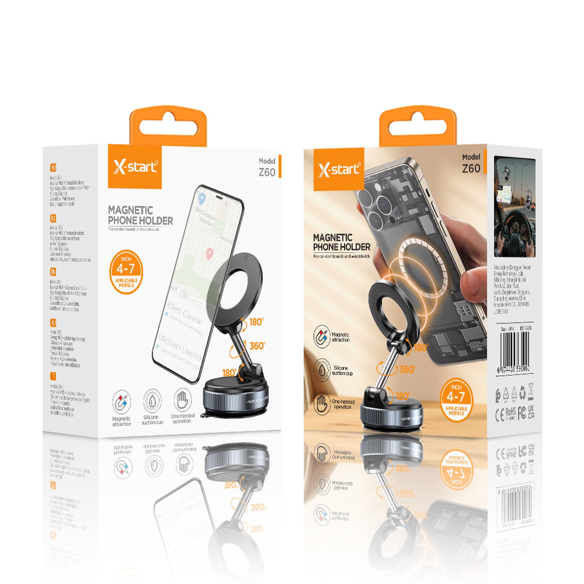 X-Start (Z60) - Suport Auto, DashBoard, Ventuza, MagRing, FlipStick, Black 1