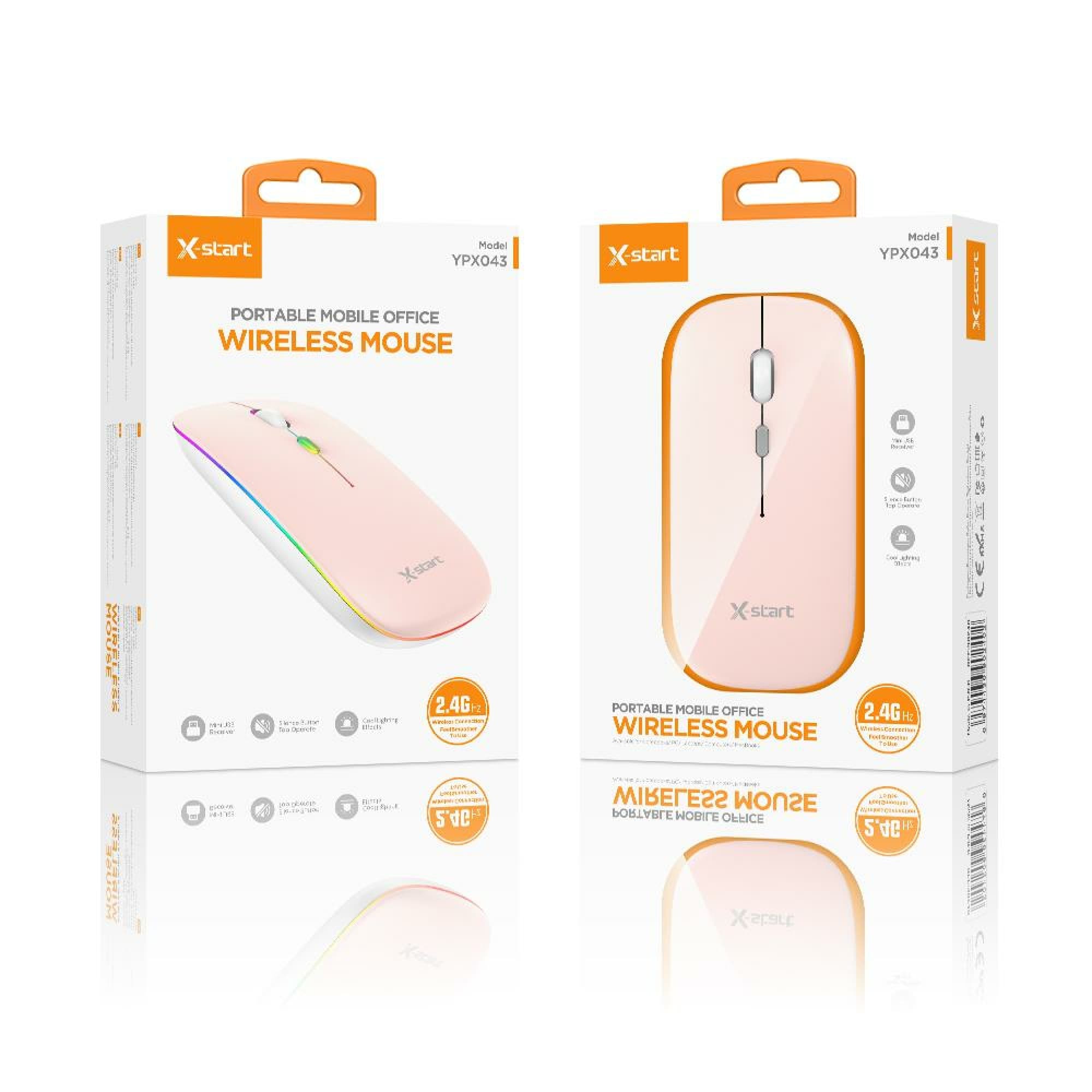 X-Start (YPX043) - Mouse-uri, 1.000 DPI, conexiune 2.4G, OneSignal, Pink 1