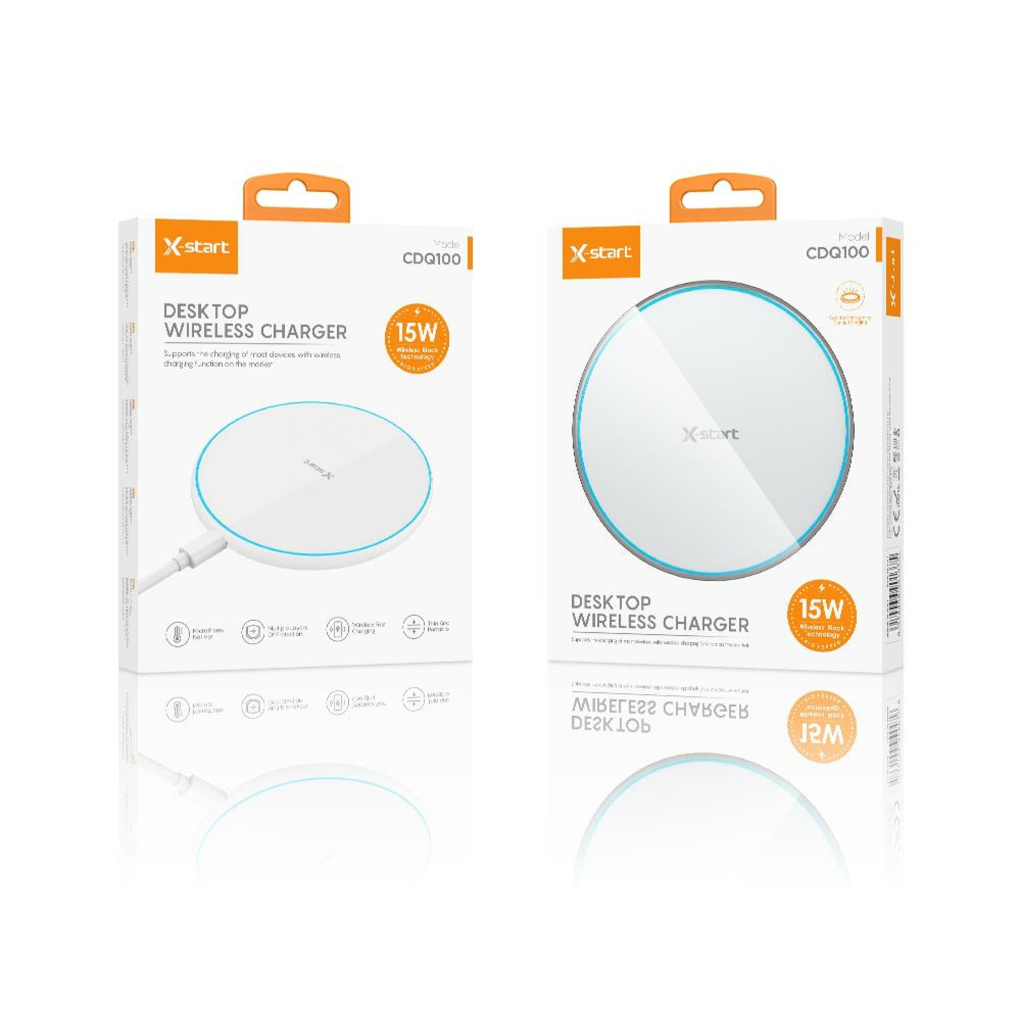 X-Start (CDQ100) - Incarcatoare Wireless, 15W, USB-A, White 1