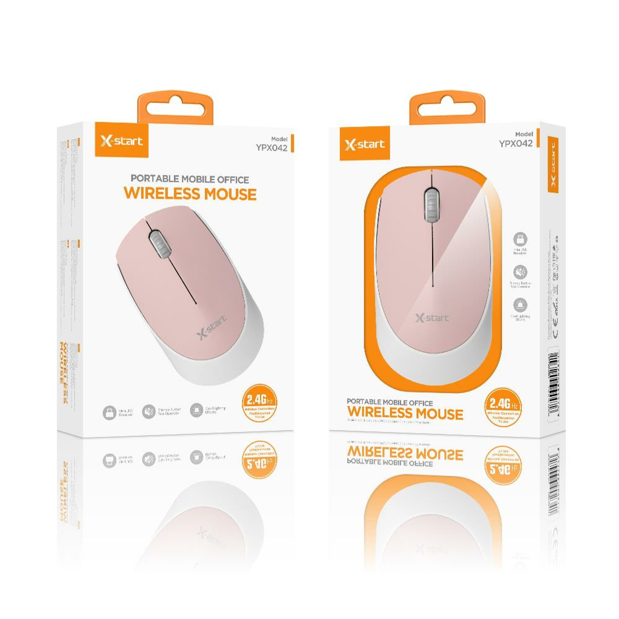 X-Start (YPX042) - Mouse-uri, 1.000 DPI, conexiune 2.4G, OneSignal, Pink 1