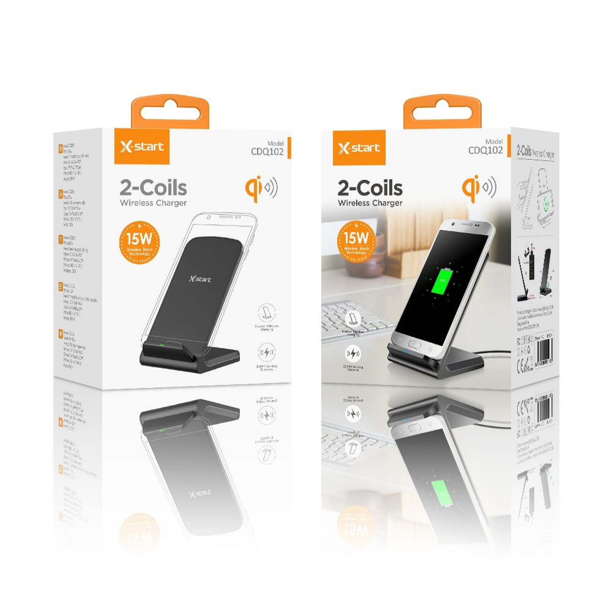 X-Start (CDQ-102) - Incarcaroare Wireless, Stand Birou, 15W, USB-A, Balck 1