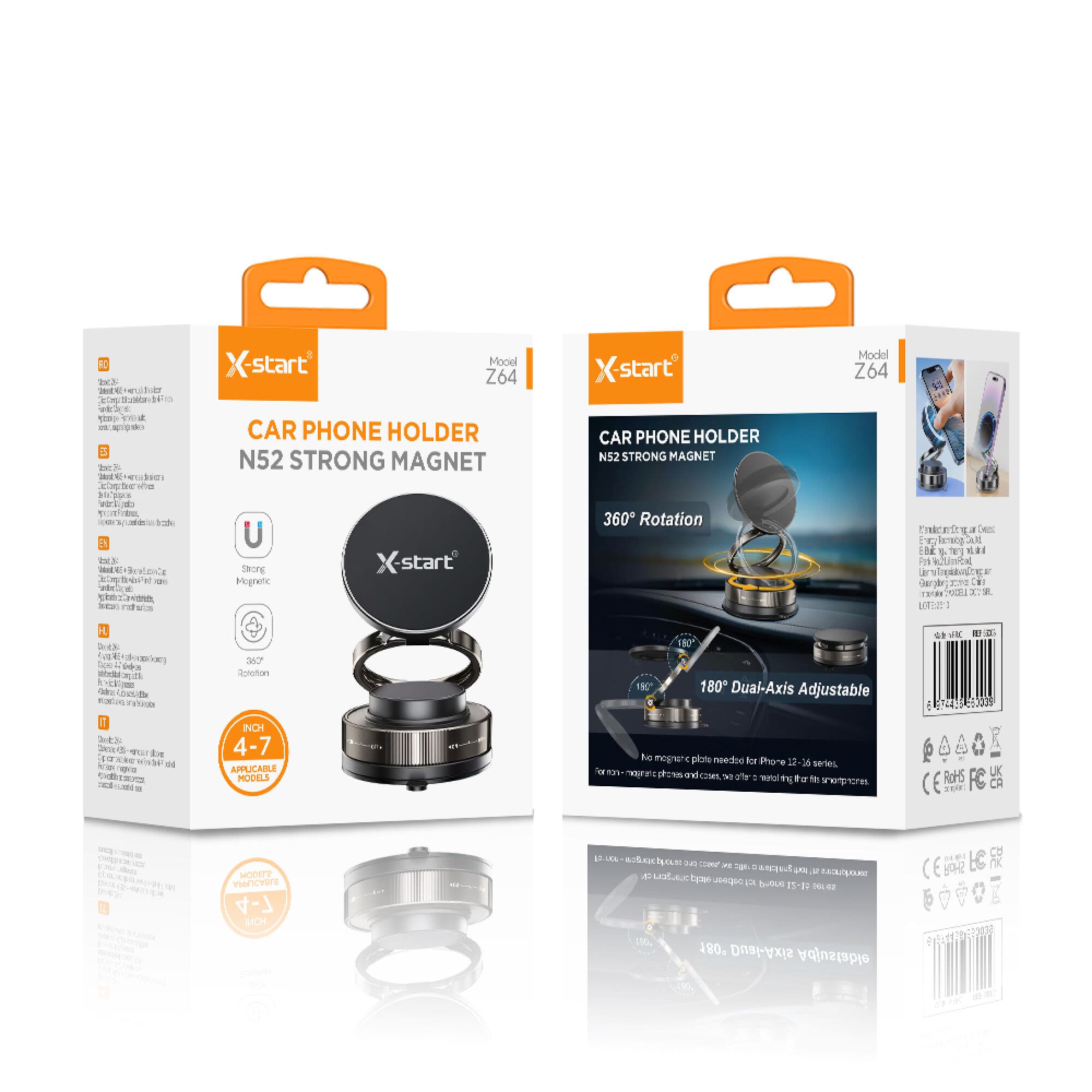 X-Start (Z64) - Suport Auto, DashBoard, Ventuza, MagRing, FlipStick, Black 1