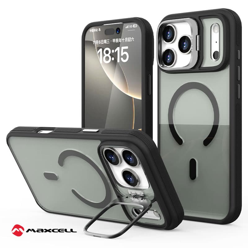 Husa KickStand » iPhone 17 Pro Max, Heavy Grip hone, MagCase, CamBracket,Black 1