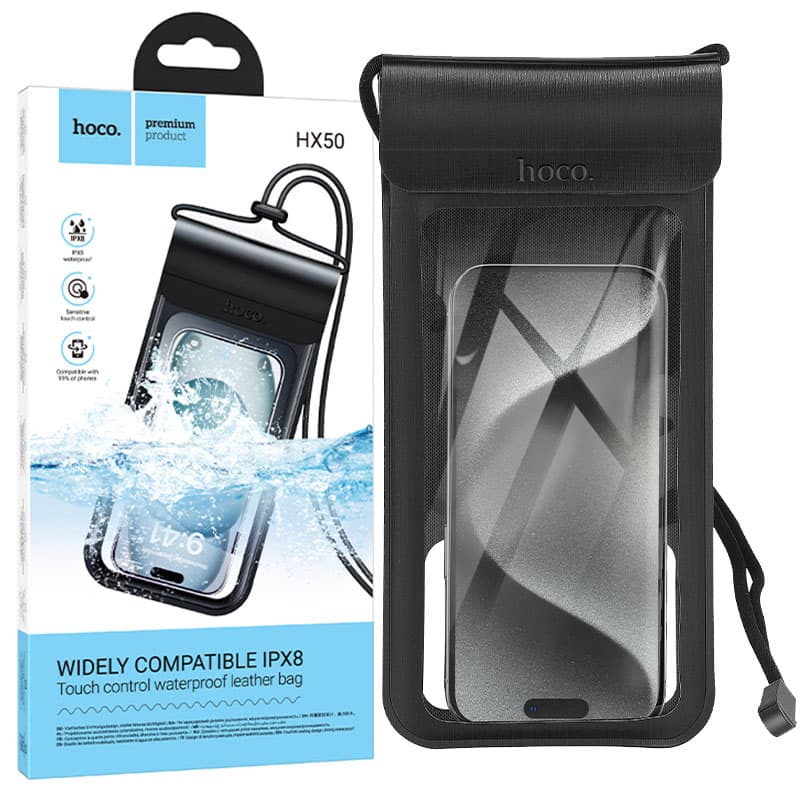 Hoco (HX50) - Husa telefon, Subacvatica, WaterProof IPX8, Universal, Black 1