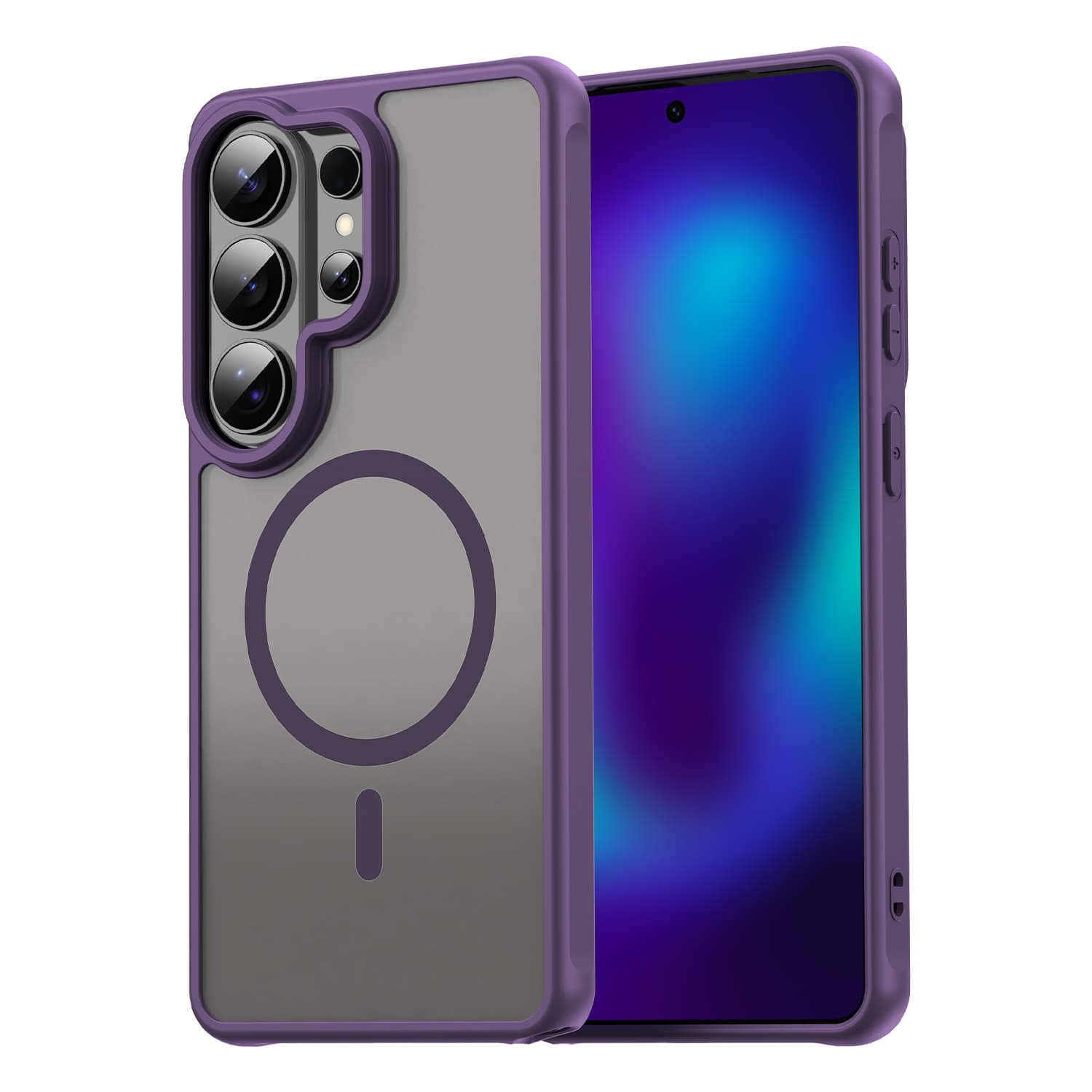 Husa MagFrost Pro » Samsung S26, Matte MagSafe, Frosted frame, Purple 1