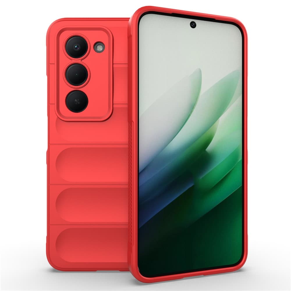 Husa Wave » Xiaomi Redmi Note 15 5G, Grip Microfiber, ShockProof, Pure Red 1