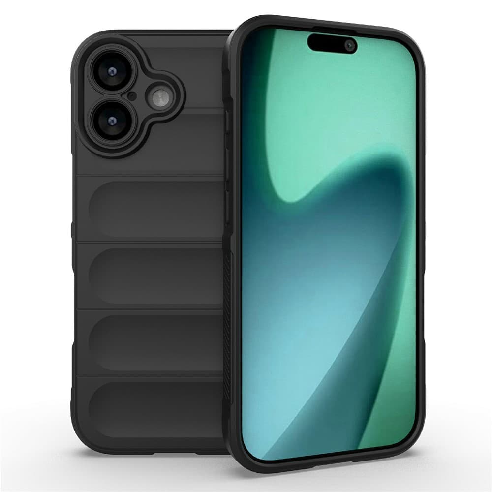 Husa Wave » iPhone 17, Grip Microfiber, ShockProof, Night Black 1