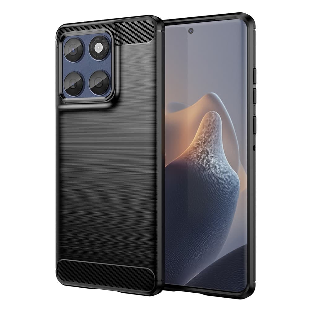 Husa Brush » Motorola Edge 60 Fusion, TPU, Metall Look, Black 1