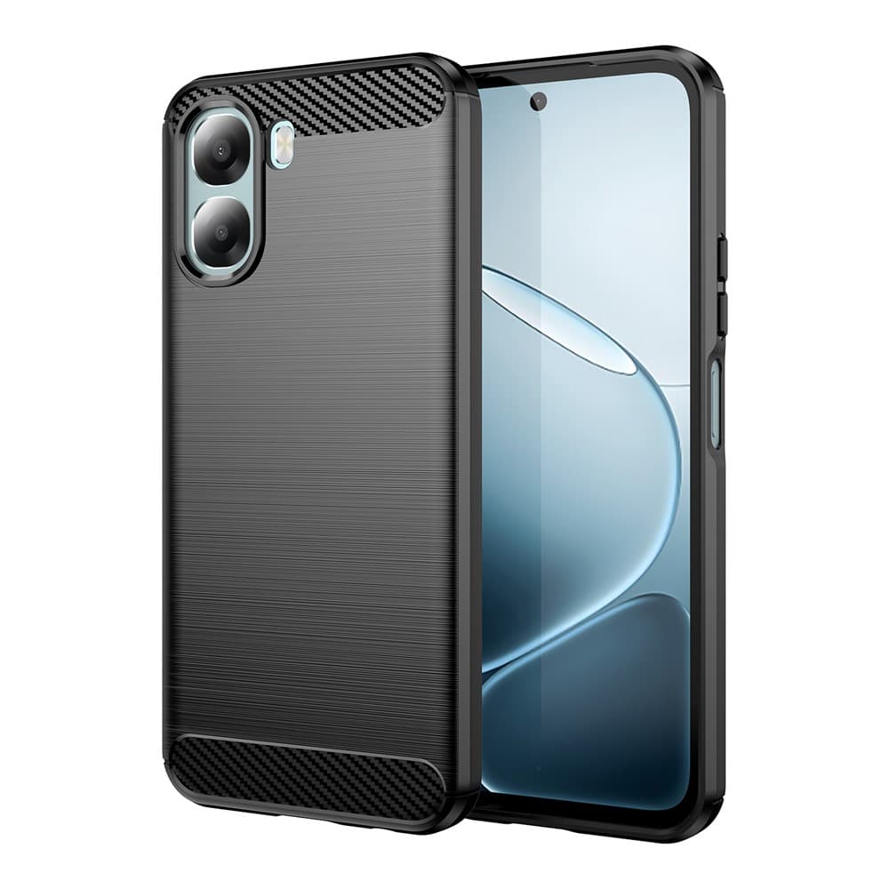 Husa Brush » Oppo A6X 4G, TPU, Metall Look, Black 1