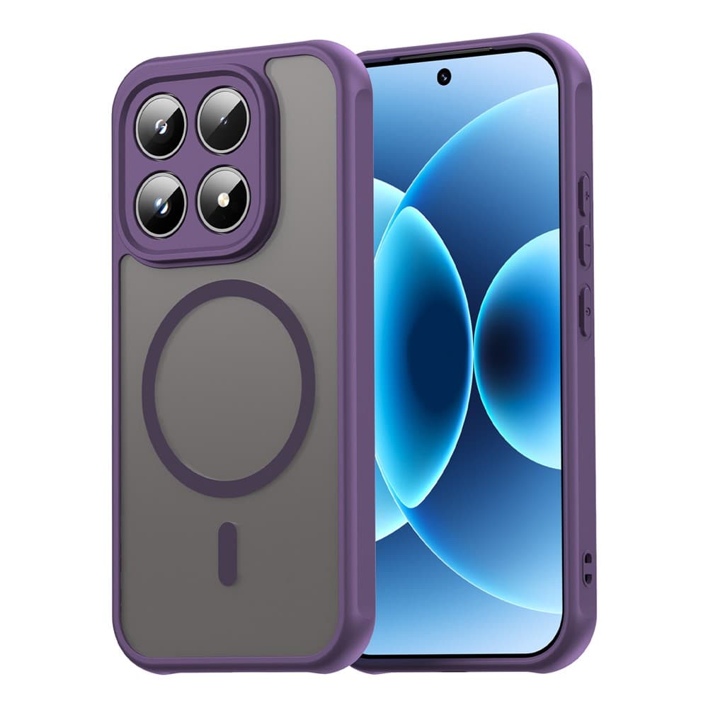 Husa MagFrost Pro » Xiaomi 17, Matte MagSafe, Frosted frame, Purple