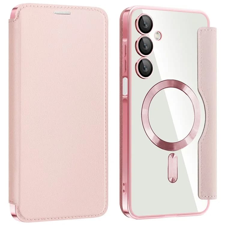 Husa MagFlip » Samsung A37, Magnet, RFID protect, Leather, Chrome Edge, Pink 1