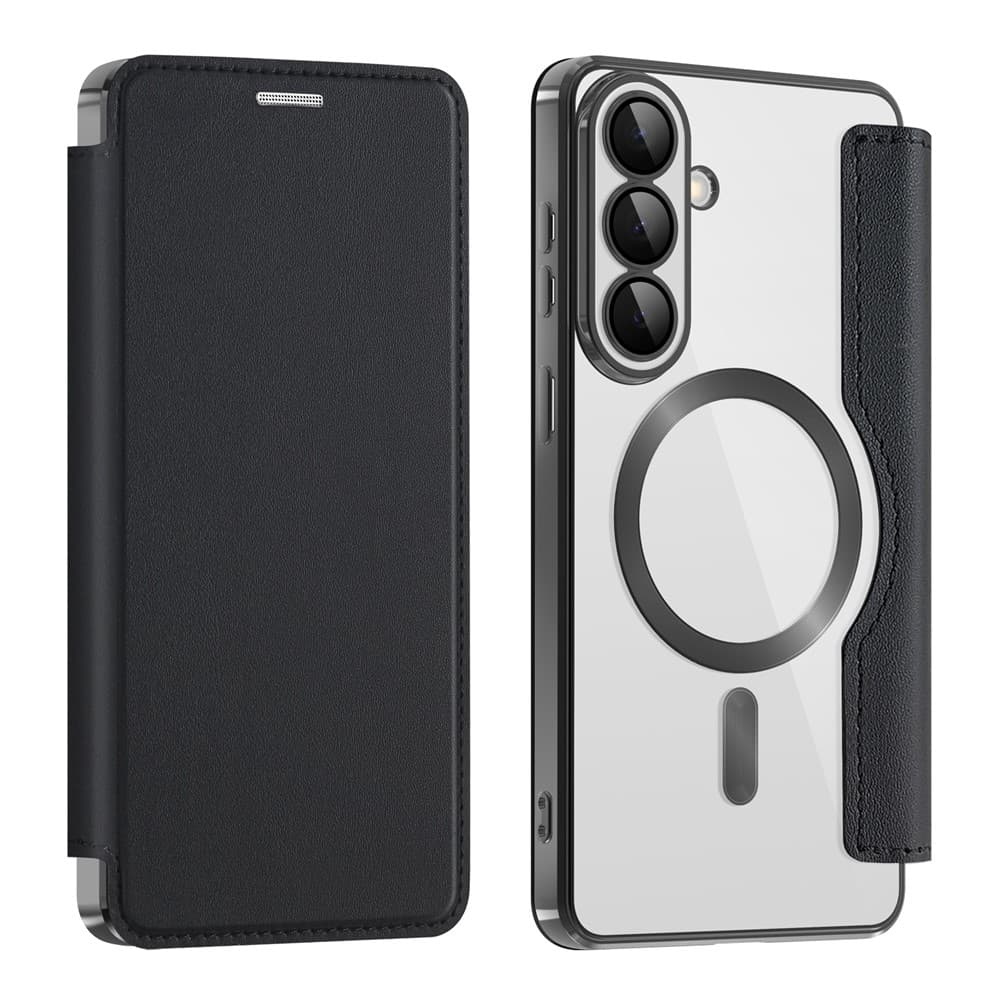 Husa MagFlip » Samsung S26, Magnet, RFID protect, Leather, Chrome Edge, Black 1