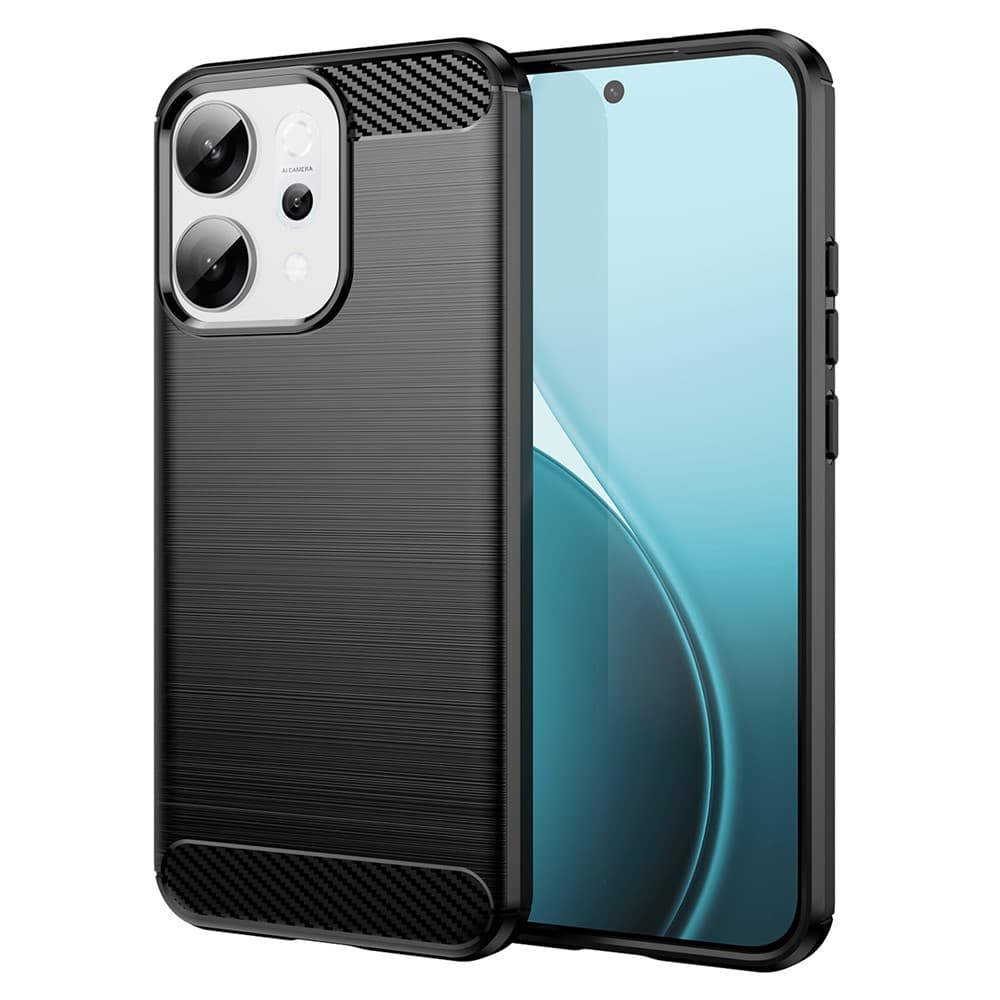 Husa Brush » Oppo Reno 14, TPU, Metall Look, Black 1