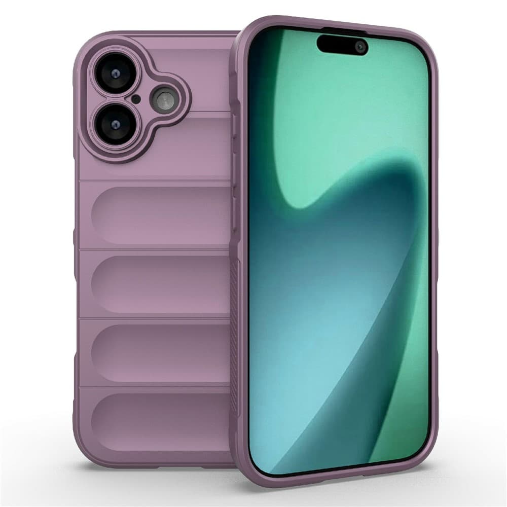 Husa Wave » iPhone 17, Grip Microfiber, ShockProof, Light Purple
