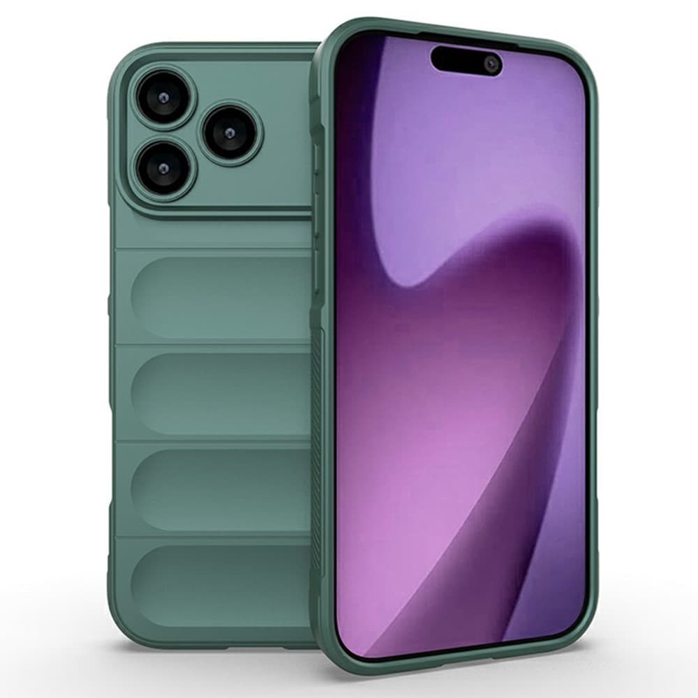 Husa Wave » iPhone 17 Pro, Grip Microfiber, ShockProof, Deep Green 1