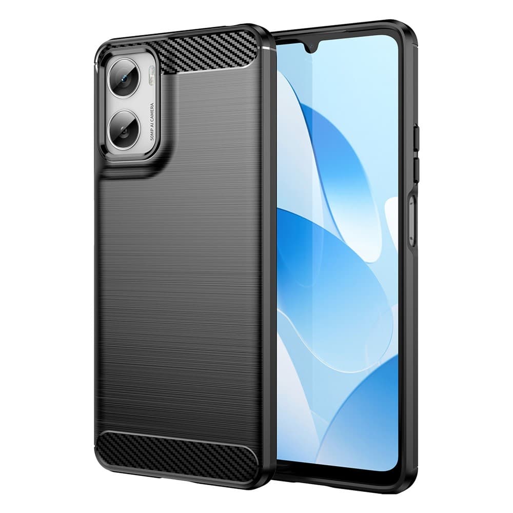 Husa Brush » Motorola Moto G05, TPU, Metall Look, Black 1