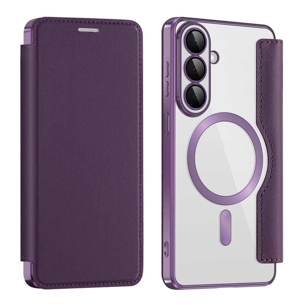 Husa MagFlip » Samsung S26, Magnet, RFID protect, Leather, Chrome Edge, Purple 1