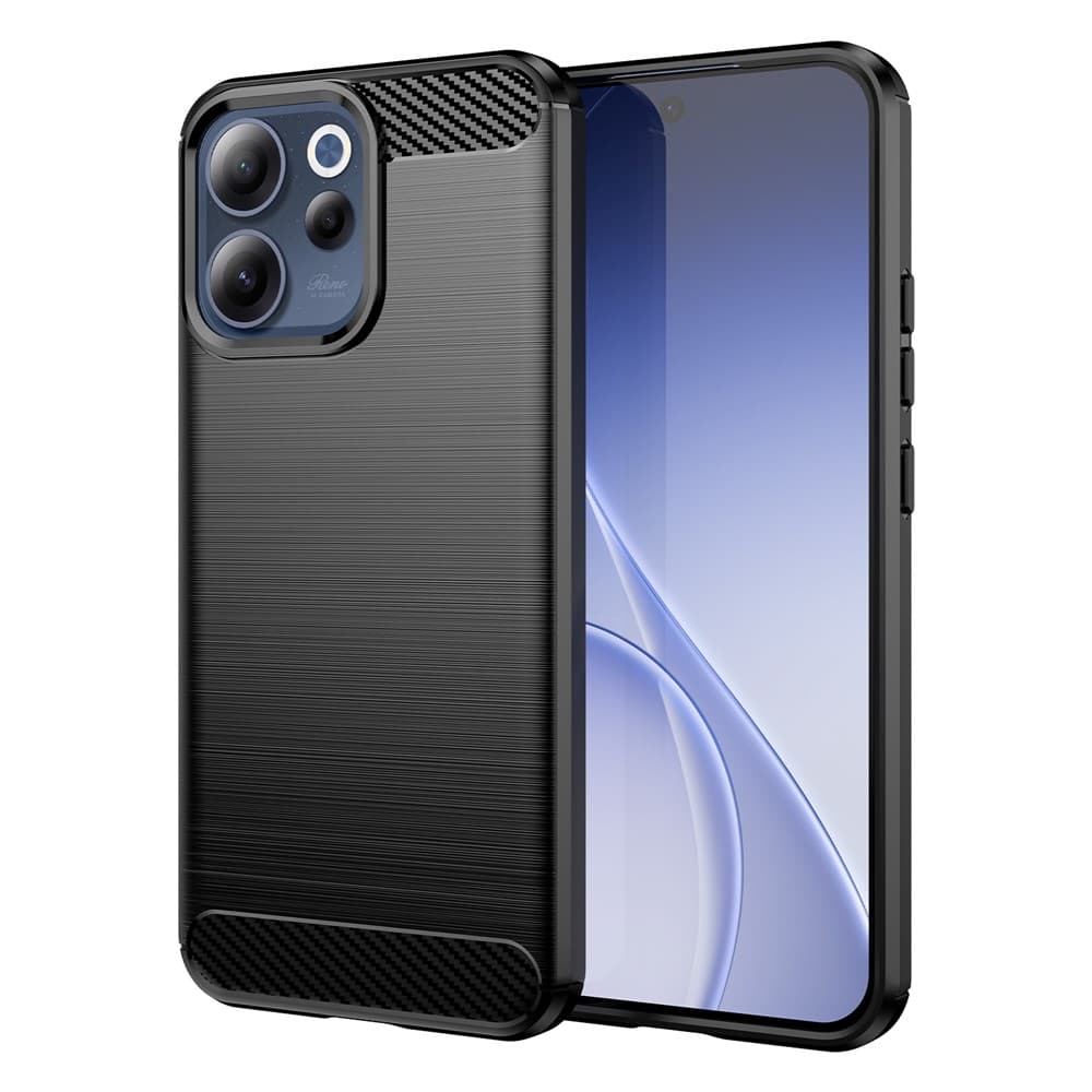 Husa Brush » Oppo Reno 15F, TPU, Metall Look, Black 1