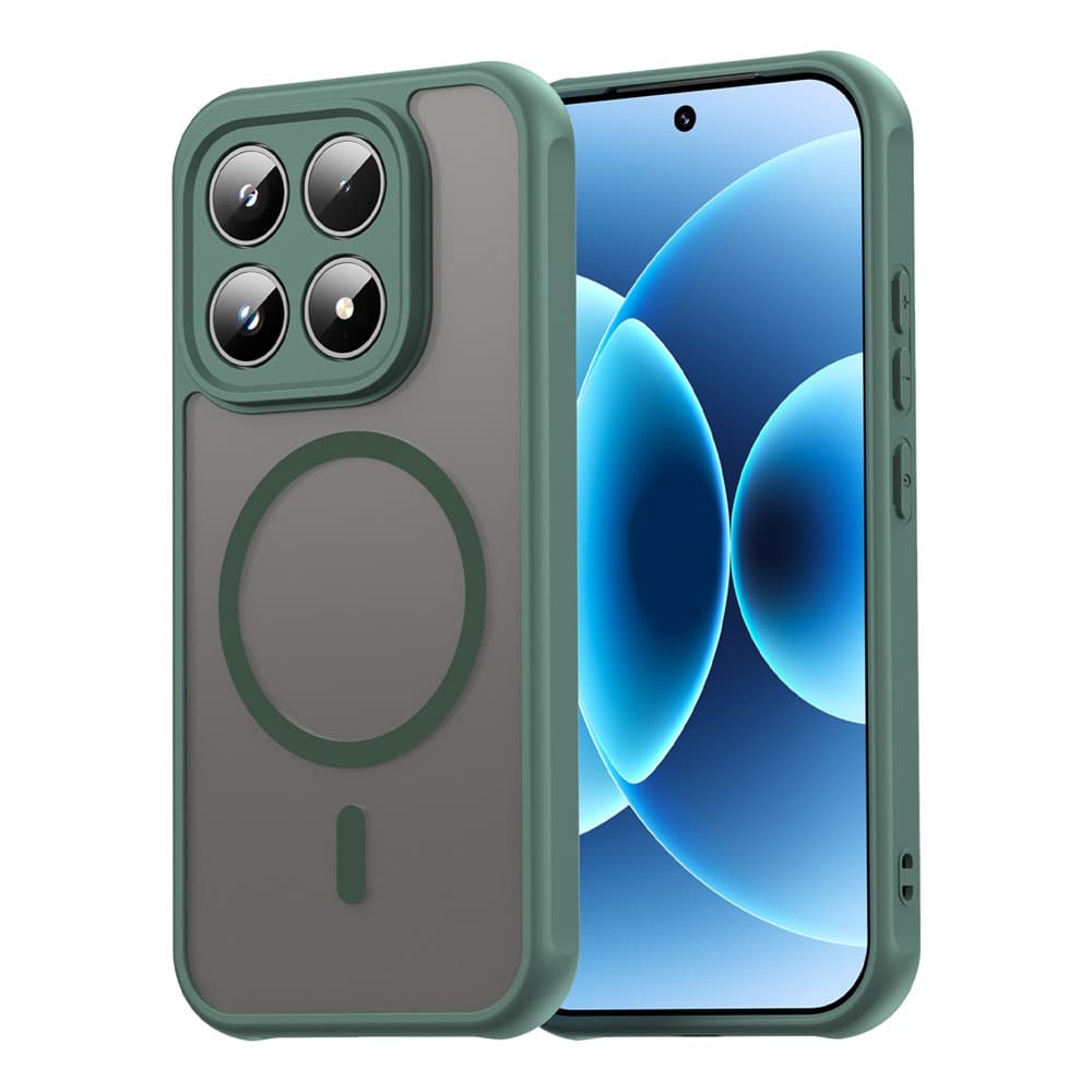 Husa MagFrost Pro » Xiaomi 17, Matte MagSafe, Frosted frame, Deep Green