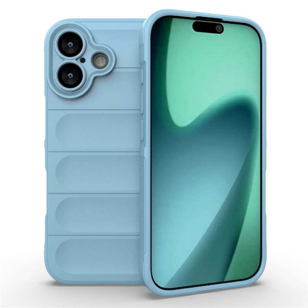 Husa Wave » iPhone 17, Grip Microfiber, ShockProof, Baby Blue 1