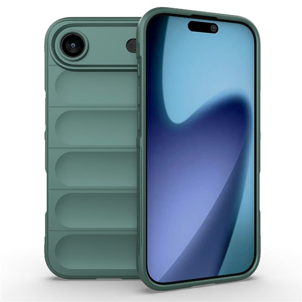 Husa Wave » iPhone 17 Air, Grip Microfiber, ShockProof, Deep Green