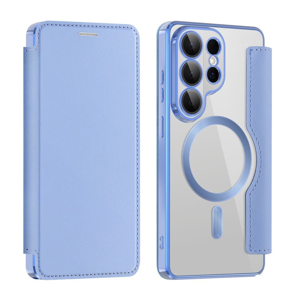 Husa MagFlip » Samsung S26 Ultra, Magnet, RFID protect, Leather, Chrome Edge, Sky Blue 1