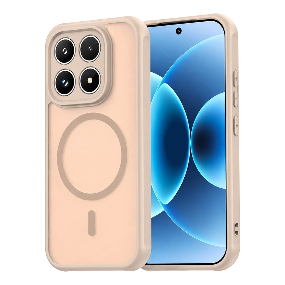 Husa MagFrost Pro » Xiaomi 17, Matte MagSafe, Frosted frame, Gold