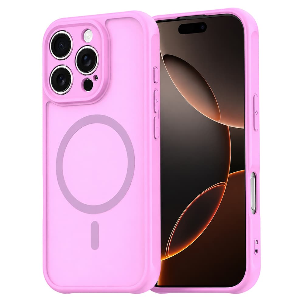 Husa MagFrost Pro » iPhone 16 Pro Max - Matte MagSafe, Frosted, frame Pink 1