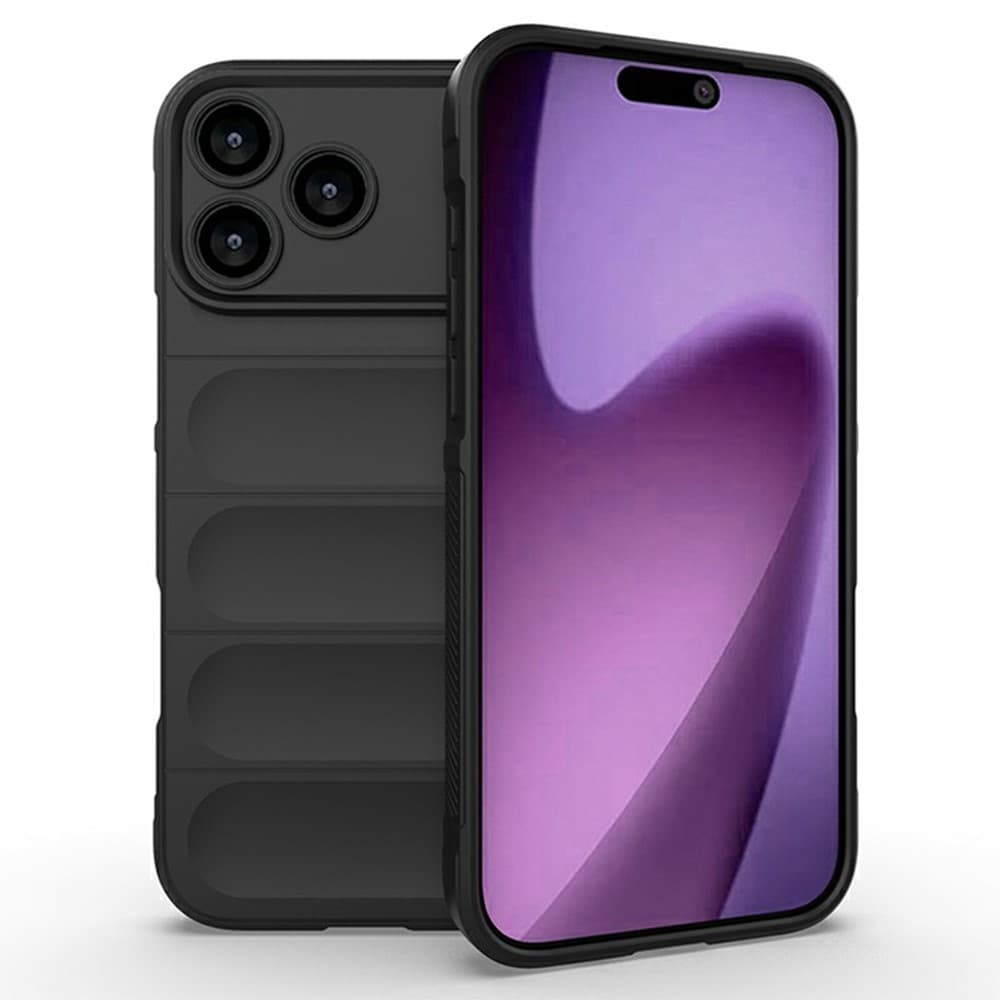 Husa Wave » iPhone 17 Pro, Grip Microfiber, ShockProof, Night Black