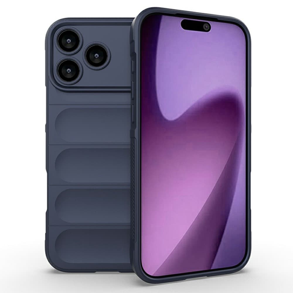 Husa Wave » iPhone 17 Pro, Grip Microfiber, ShockProof, Navy Blue 1