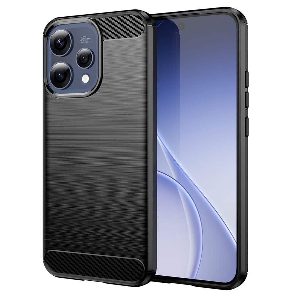 Husa Brush » Oppo Reno 15, TPU, Metall Look, Black 1