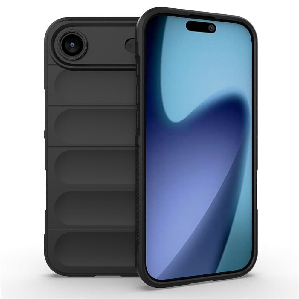 Husa Wave » iPhone 17 Air, Grip Microfiber, ShockProof, Night Black